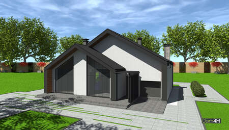Схема современного коттеджа со встроенным гаражом площадью 208 кв. м