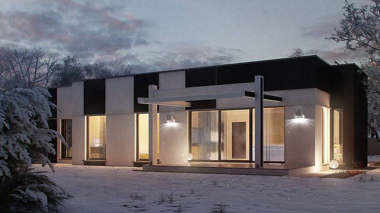 Проект практичного одноэтажного дома в стиле хай-тек