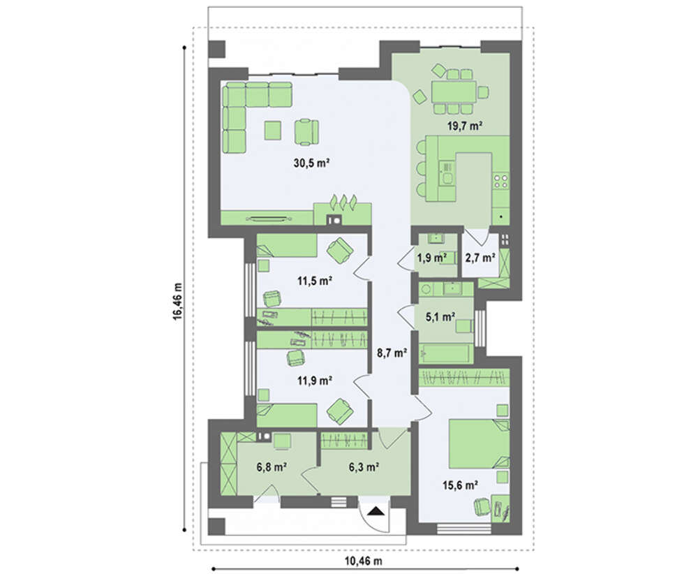 Проекты одноэтажных домов до кв.м со всеми чертежами, планировками и ценами