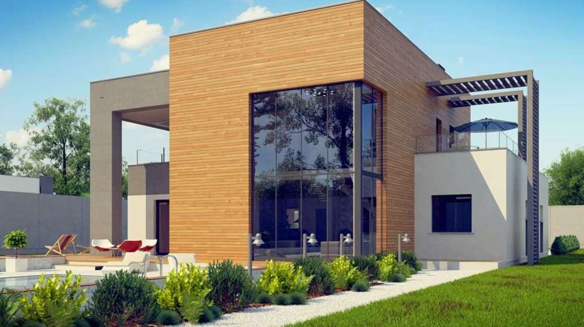 Проект одноэтажного дома с плоской крышей