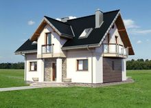 Традиционный проект дома с мансардой до 150 m²