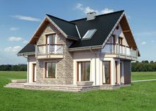Традиционный проект дома с мансардой до 150 m²
