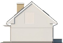 Проект небольшого дома с мансардой с двускатной крышей