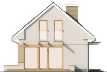 Проект небольшого дома с мансардой с двускатной крышей