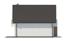 Проект небольшого аккуратного дачного дома с мансардой и двускатной крышей