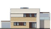 Двухэтажный коттедж с плоской крышей
