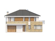 Стильный двухэтажный дом с пристроенным гаражом