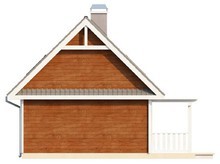 Проект небольшого дачного домика с фронтальной террасой