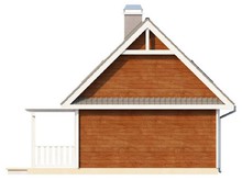 Проект небольшого дачного домика с фронтальной террасой