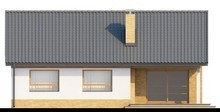 Проект одноэтажного коттеджа с тремя спальнями и двускатной крышей