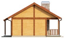 Проект небольшого бюджетного одноэтажного дома с деревянным фасадом