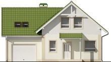 Проект одноэтажного дома с мансардой, гаражом и зеленой крышей