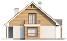 Проект дома с мансардой, эркером и балконом, стильным фасадом