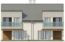 Проект современного двухэтажного коттеджа на две семьи с раздельными входами