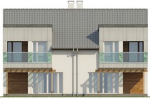 Проект современного двухэтажного коттеджа на две семьи с раздельными входами