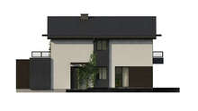 Проект двухэтажного дома для узкого участка общей площадью 139 кв.м.