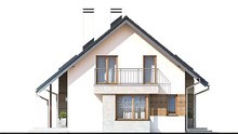 Двухэтажный дом с красивыми балконами