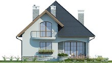Планировка красивого двухэтажного дома с полукруглыми верандами и балконами
