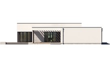 Современный одноэтажный белоснежный коттедж