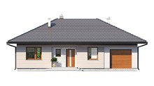Схема жилого дома в благородных оттенках на 100 кв. м с гаражом