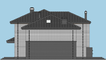 План двухэтажного дома с гаражом на 2 автомобиля