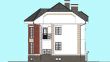 План красивого двухэтажного дома площадью 322 кв. м с цокольным этажом