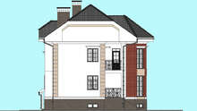План красивого двухэтажного дома площадью 322 кв. м с цокольным этажом