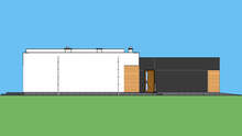 Современный коттедж в стиле минимализм с пристроенным гаражом
