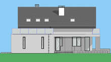Проект дома с мансардой общей площадью 252 кв.м.и гаражом 33 кв.м.
