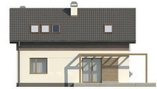 Проект небольшого дачного дома с угловым окном в кухне