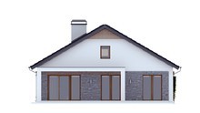 Проект одноэтажного дома с дополнительной фронтальной террасой