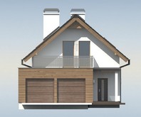 Проект дома для узкого участка с террасой над гаражом