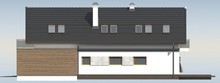 Проект дома для узкого участка с террасой над гаражом