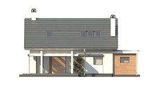 Проект дома с мансардой и гаражом с левой стороны