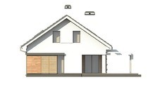 Проект дома с мансардой и гаражом с левой стороны