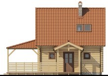 Проект небольшого дома с мансардой и боковой террасой