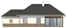 Проект одноэтажного дачного классического дома с четырехскатной крышей