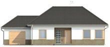 Проект одноэтажного дачного классического дома с четырехскатной крышей