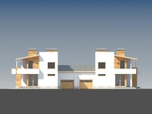 Проект современного коттеджа на две семьи с плоской крышей