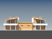 Проект современного коттеджа на две семьи с плоской крышей