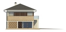 Проект стильного светлого красивого двухэтажного дома с гаражом и террасой