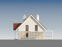 Проект уютного дома с мансардой и с просторной террасой