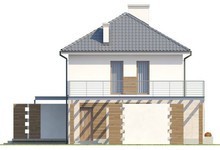 Проект двухэтажного загородного дома с большой террасой