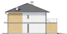 Проект двухэтажного дома с удлиненным гаражом для двух авто