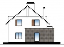 Дом с мансардой с современными элементами на фасаде