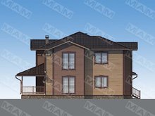 Архитектурный проект жилого дома с деревянным дизайном фасада