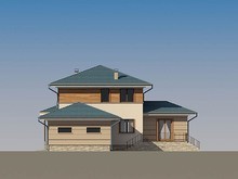 Проект дома с удобной планировкой и небольшой террасой