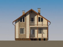 Архитектурный проект жилого дома с мансардой и оригинальным фасадом