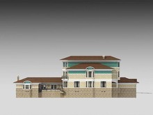 Проект большого двухэтажного дома с бассейном и гаражом для 2х авто