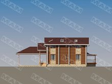 Архитектурный проект двухэтажной виллы с деревянным фасадом